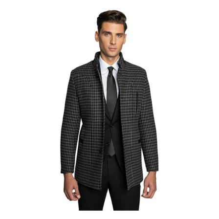 Borgio, Płaszcz recco ze stójką Szary, Mężczyzna, Rozmiar: 4XL