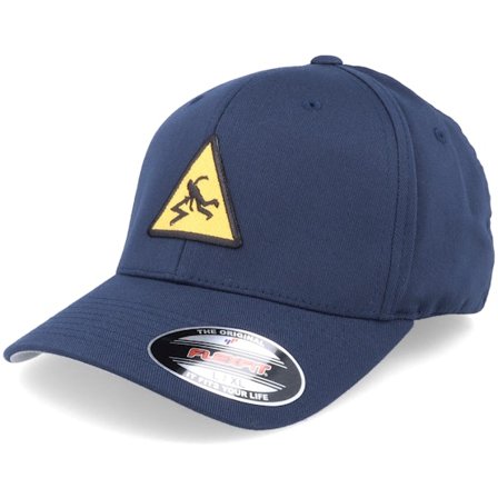 Iconic - Danger High Voltage Patch Navy - Flexfit Flexfit Blue Cap - @ Hatstore