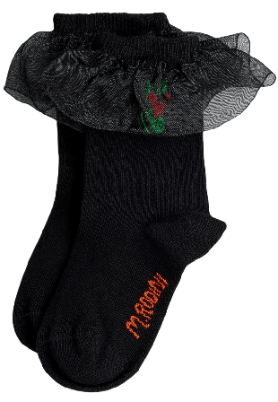 Mini Rodini Lingonberry Volang Strumpor Unisex Svart 20/23