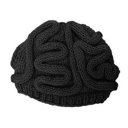 Herre Hjerneformet Håndstrikket Uldhat