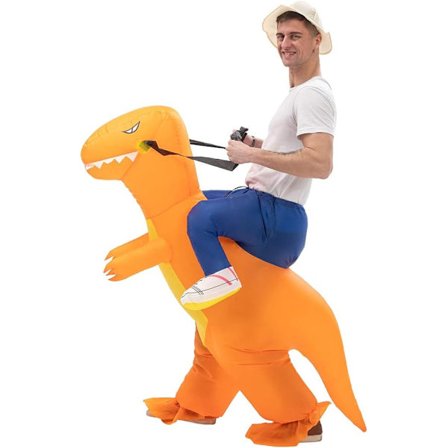 Halloween Oppblåsbar Dinosaur Kostyme Morsom Oppblåsbar Ride-On Dinosaur Kostyme for Kostymefest Passer for Barn og Voksne