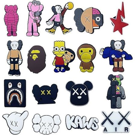 Sko-sjarmer, 36 stk Tegneserie Crocs-nåler, Tåsko-merker Søte Sko Fl