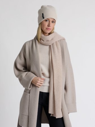 Kashmina - Kashmirskjerf "Signature" - beige