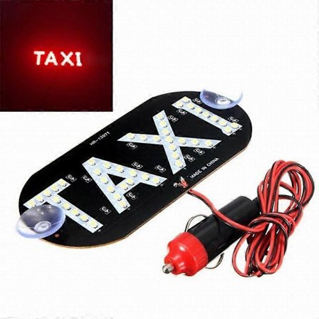 LED 12V Super Bright Auto Kjøretøy Frontrute Bil Taxi Skilt Lampe Hytteindikator Plast Taxi Lampe Bilbelysning Hytteservice Frontrute Skilt [DB] Rød