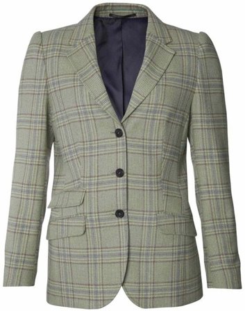 Chevalier Advie Tweed Blazer Women Willow Green Checked - Loden- & Tweedjackor