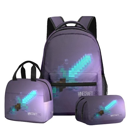 3D Nyt Produkt Minecraft Primær- og Sekundær Skole Rygsæk Madpakke Taske Dobbelt Lag Penalhus Tre Delt Sæt