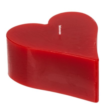 Out of the Blue Large Block Candle in Heart Shape Red