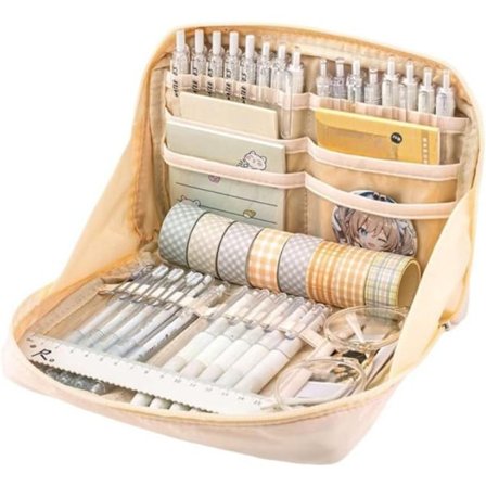 Multifunksjonelt Pennal med Rom – Reisepennal med Glidelås og Stor Kapasitet for Skole og Kontor