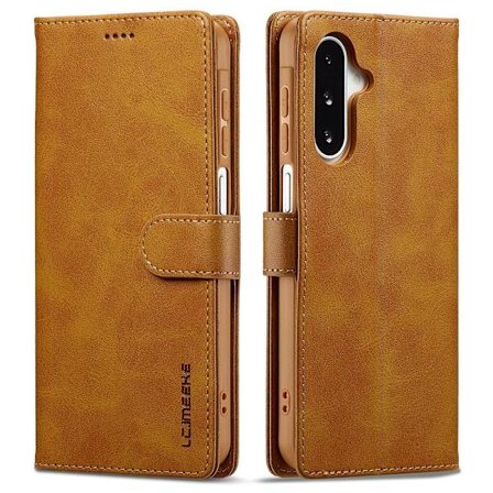SKALO Samsung A17 LC.IMEEKE Premium PU-læder Flip Cover - Lys brun