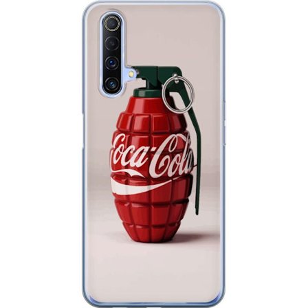 Kompatibel Mobilcover til Realme Realme X50 5G Kunstnerisk illustration af Coca Cola granatæble i rødt og grønt, pop art inspireret motiv med legen