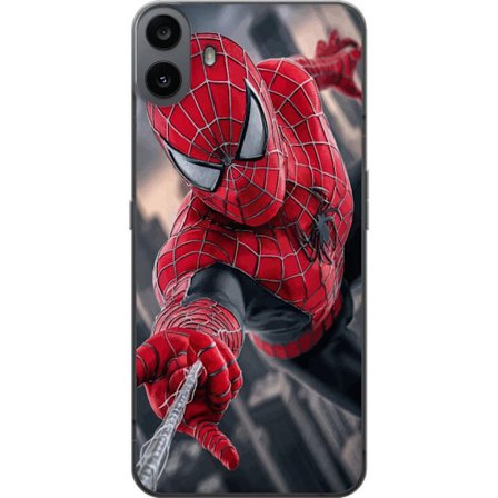 Yhteensopiva Puhelinkuori Nothing Nothing CMF Phone 1 Dynaaminen Spider-Man-kuvaus toimintanäkökulmasta, supervoimien teema liikkeen energialla ja e