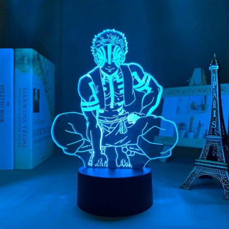 XYC Led Lampe Anime Akaza til Børneværelsesdekoration Natlampe Fødselsdagsgave Værelsesindretning 3D Lampe Manga Kimetsu til Drenge Piger Børn 7 