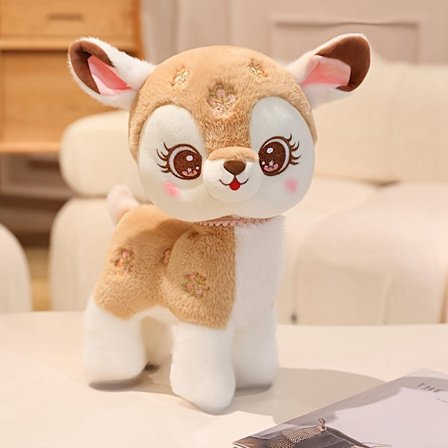 25cm/9.84in Stjernebesat Sik Hjort Plyslegetøj Rensdyr Elg Dekoration Figur med Hjorte Dukke Kludedukke Simulation Smuk Dukke Eksklusiv Delikat 