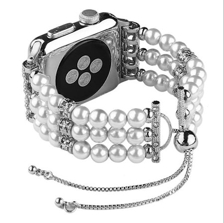Fashionabel Agat Pärla Smart Armband Klockarmband för Apple Watch Series 10 46mm Ultra 2 Ultr