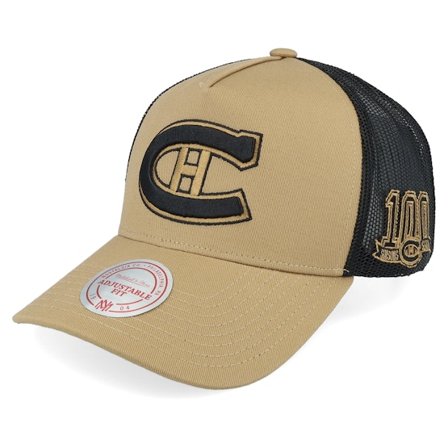 Mitchell & Ness - NHL Beige trucker Cap - Hatstore Exclusive x Montreal Canadiens Archaeo Tan/Black Trucker @ Hatstore