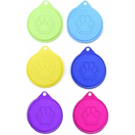 6 stk Silikon Hermetikkboks Lokk for Hund og Katt - Gjenbrukbare BPA-frie Lokk for Dyremat - Universal for Hund og Katt Hermetikkmat (Tilfeldig Farge)