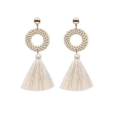 1 par flettede øreringe med kvast til kvinder og piger, 10,5 cm lange frynser