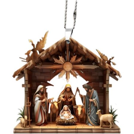 Julkrubbahänge, julgransdekoration | Julkrubba Julkrubba Ornament, 3D Akryl Julkrubba Julkrubba Ornament