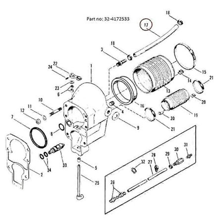 32-4172533 Vedenottoletku Mercruiser Alpha Gen1 & 2 3/4 tuuman kardaanille 32-4172533 32-8M0062309