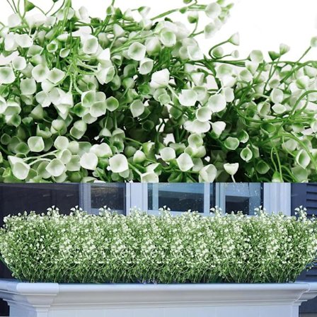 12 Bunter (Hvit) Kunstige Blomsterbusker Kunstige Planter Busker