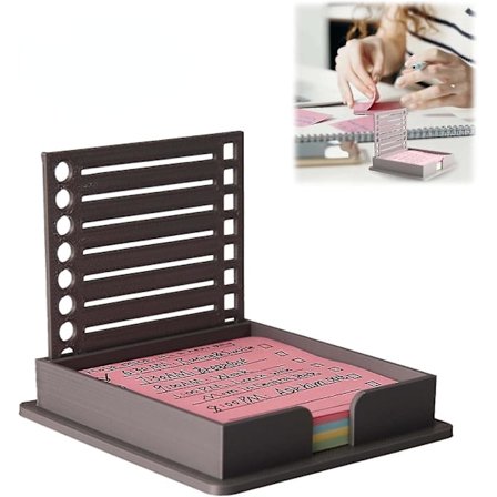 Sticky Note-hållare med Schablon, Sticky Note-Dispenser Kompatibel med Post-It Note, Post It Note-Organiserare för 3x3 Självhäftande Anteckningsblock