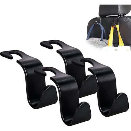 Universal Car Headrest Hooks, Car Organizer Hanger Storage Hooks For Bag Purse Cloth Grocery