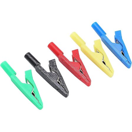 Alligator Klemme 2mm Haleplugg Krokodilleklips Med Nålplugg Isolerte Klips Sikkerhetstestklips For Multimeter Klemmemålere Testtilbehør (mul