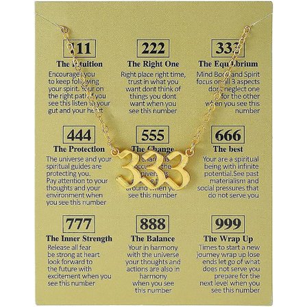 Htooo Pläterad Nummerhalsband med Meningsfullt 111 222 333 444 555 666 777 888 999 Hänge Choker Numerologi Smycken för Kvinnor
