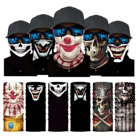 Skull Half-face Series Cross-border Turban Variety Outdoor Face Towel Riding Mask Seamless Scarf Adult