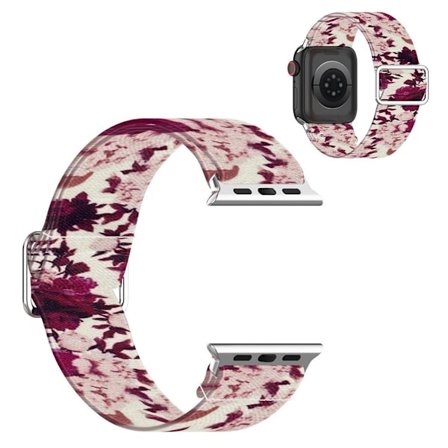 Apple Watch Series 6 / 5 44mm elastic nylon pattern watch band - Peony