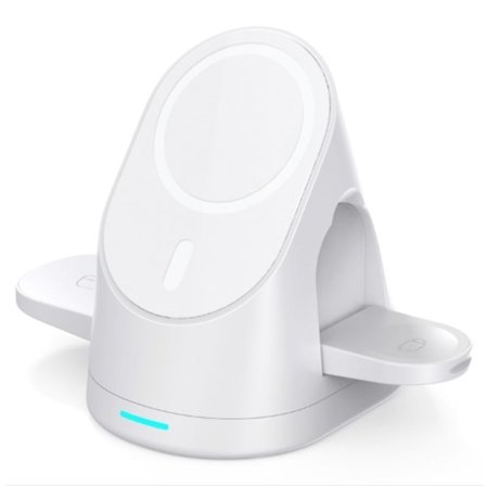 3-i-1 Magsafe-langaton laturi iPhone, Apple Watch, Airpods - Valkoinen