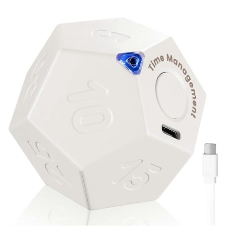 Timer Rotate Dodecagon - Uppladdningsbar Timer Ljud Vibrera Ljus Alarm Flip Timer 1 3 5 10 15 20 25