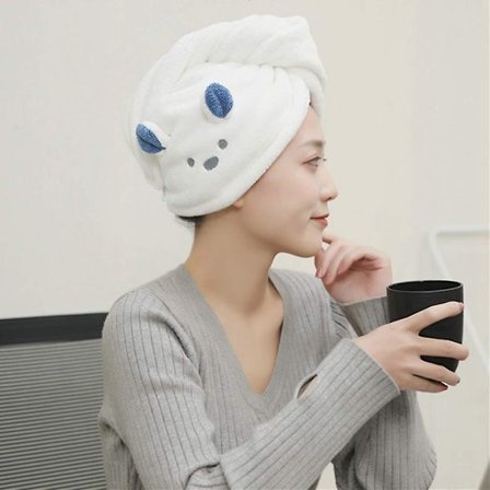 Mikrofiber Hårhandduk Hårhandduksomslag Söt Hår Torkhandduk Hår Turban Turie Twist Hår Turban