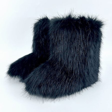 Retro faux pels snestøvler til kvinder, Y2K stil, fluffy ankelstøvler, moderigtige og alsidige, varme til vinter, jule støvler.