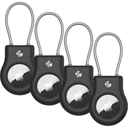 Nøkkelringholder for AirTag - AirTag låseetui med wirekabel Kompatibel med Apple AirTags, Ultra Slitesterk Anti-Lost Beskyttelse