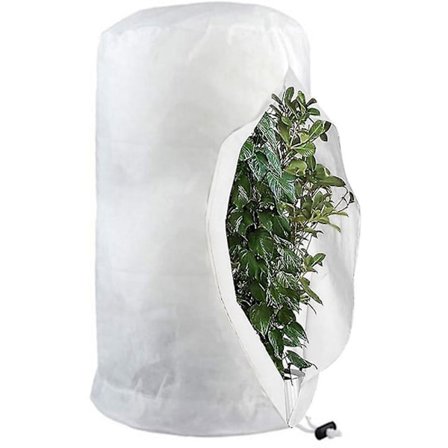 Frostbeskyttelsespose til planter - Hvid 120x180 cm - Genanvendelig med snor - Kompatibel med havebeskyttelse - Vinter- og kuldebeskyttelse