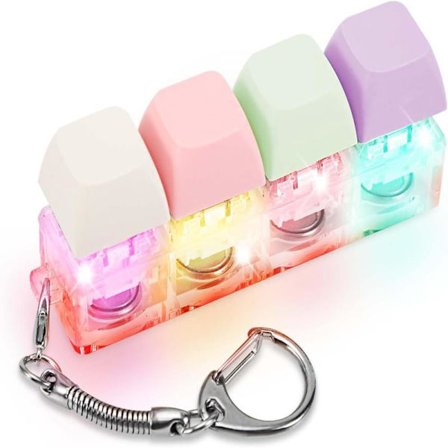 Fidget Tastatur Nøglering med LED-lys Tastatur Fidget Clicker Sjov Knap Fidget Legetøj til Afslapning Dekoration[SL]