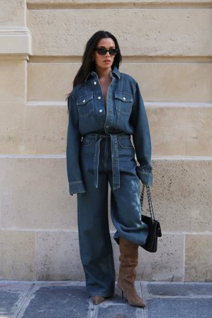 Naomi Anwer x NA-KD Denim Oversized Jumpsuit - Buksedragt - Blå - EU 32