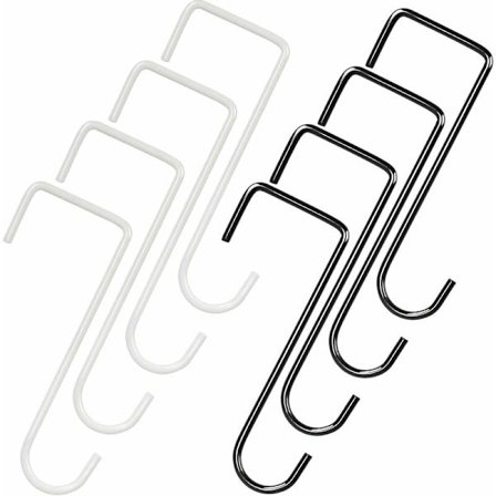 8 st staketkrokar Växthängare Krokar Uterumskrokar för att hänga krukor Fågelmatare Blomkruka Växt Vit och svart