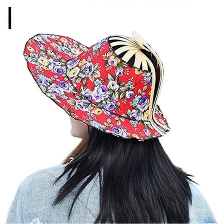 Bambusvifte Sammenleggbar Solhatt Bredbrem for Reise Utendørs Sport Camping