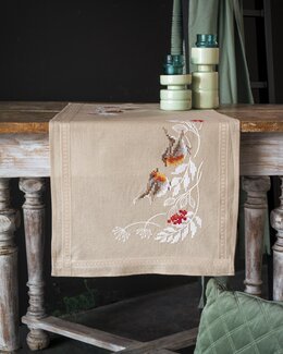 Broderikit Löpare Rödhake med eller utan garn - Med garn - Vervaco