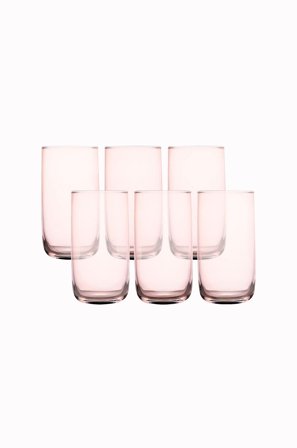 Hermia - Glassæt (6 dele) Liya - Rosa - Drikkeglas - Fra Homeroom