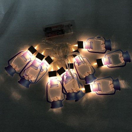 2m 10 LED Eid Mubarak LED-ljusslinga Ramadan Lykta 8 8