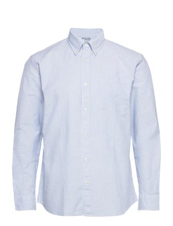 Slhregrick-Ox Flex Shirt Ls S Blue Selected Homme
