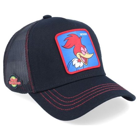 Capslab - Svart trucker Keps - Woody Woodpecker Black Trucker @ Hatstore