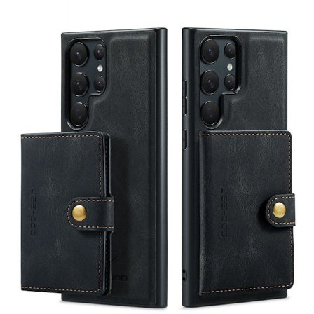 (Samsung S23:lle) Lompakkokotelo korttipaikoilla ja jalustalla, ohut iskunkestävä