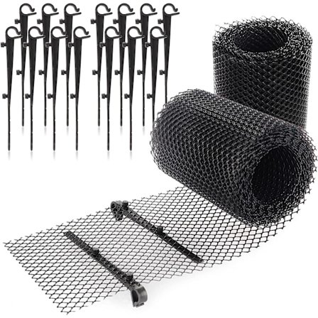 Set med 2 st 6 meter stupränneskydd med clips - klipp till storlek och tunga