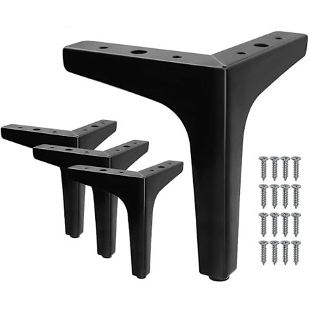 4 st 7 tum Möbelben, Modern Stil Möbel Soffa Ben Metall Matt Svart