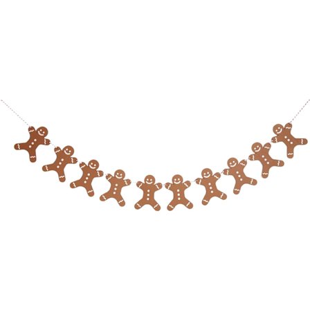 Julgirlang med pepparkaksmän i trä, 2M