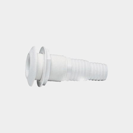 Passe-coque pour tuyau Nuova Rade, plastique, droit, bombé, 1 1/2" G (BSP) à 38 mm (1 1/2") tuyau, blanc